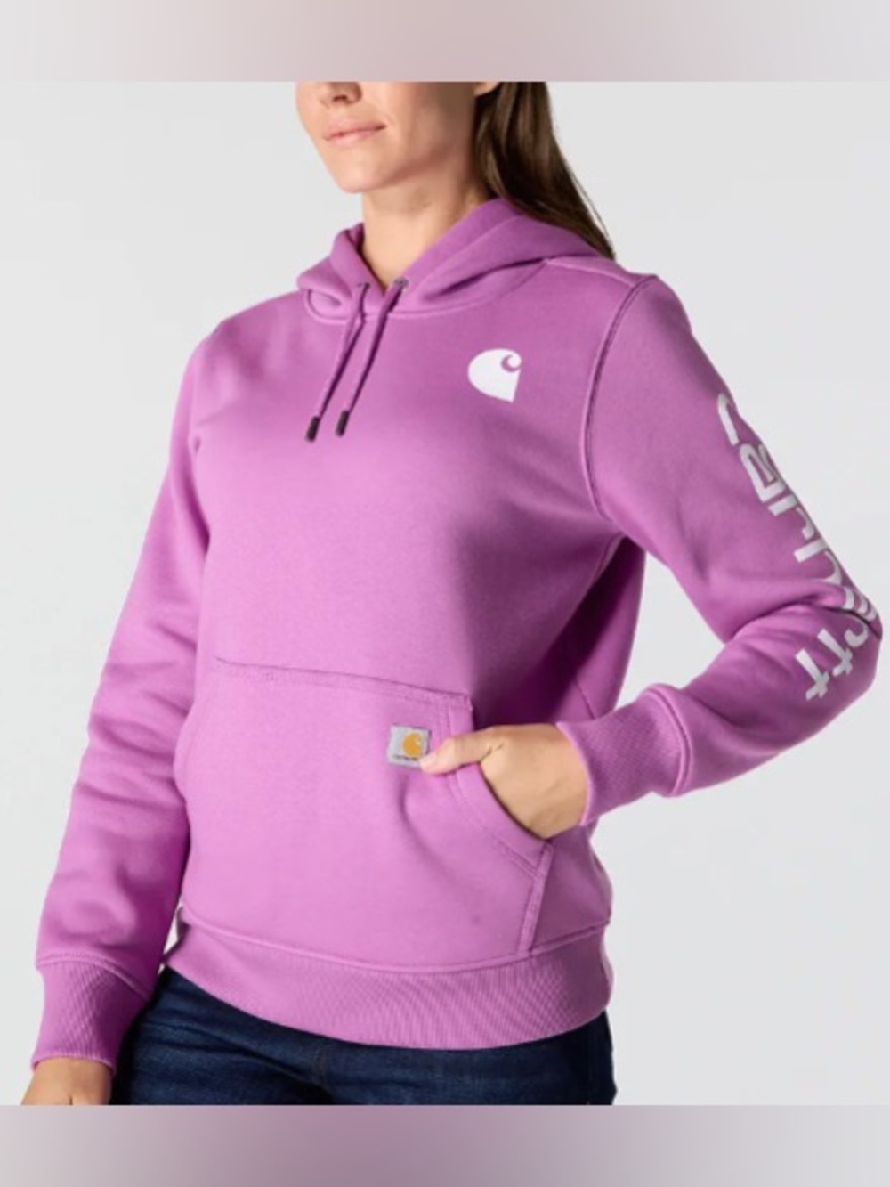 Carhartt Relaxed Fit Midweight Sleeve Logo fleece Hoodie Purple